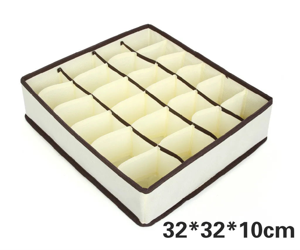 30 Grids Foldable Underwear Drawer Organizers Storage Dividers Closet Organizer Storage Box  for Clothes Bras Scarves Ties Socks