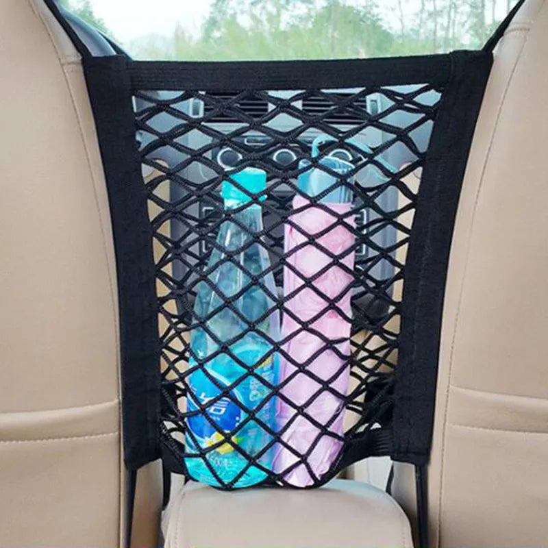 Car Interior Trunk Seat Back Elastic Mesh Net Car Styling Storage Bag Pocket Cage  Grid Pocket Holder Car Accessories Trun
