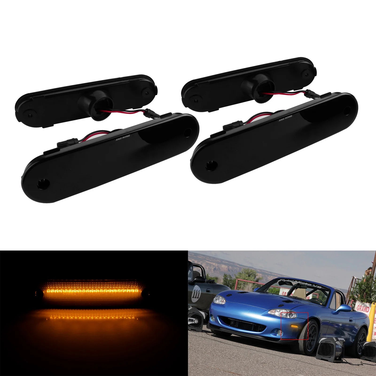 For Mazda MX-5 NA NB II 1990-2005 LED Bumper Reflector Side Marker Repeater Indicator Light Lamps