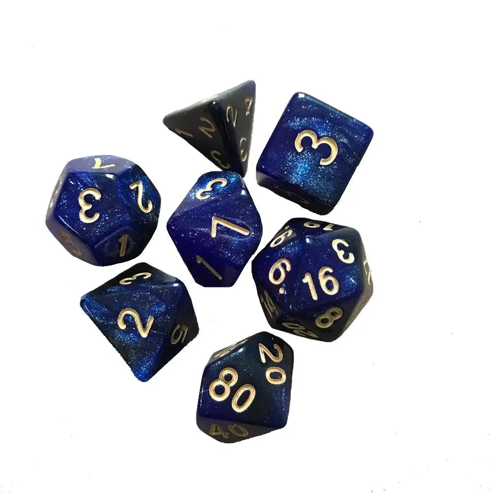 7-Die/Set New Acrylic Dice Set For TRPG DND Polyhedral 7-Die Lidescent Glitter Digital Dice Entertainment Game Accessories