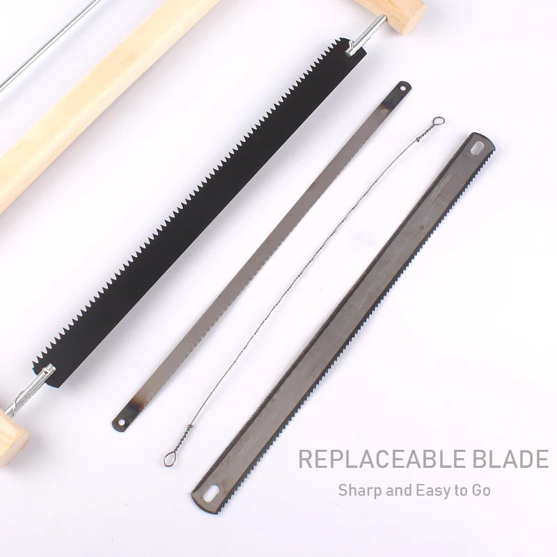 12" Frame Saw Blade with 3pcs Replacement Blades 24T Woodworking Hand Saws Carpenter Wood Cutting Tool
