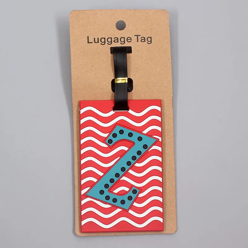 Newest Cute 26 Letters Luggage Travel Accessories Tag Silica Gel Suitcase ID Addres Holder Baggage Boarding Tag Portable Label