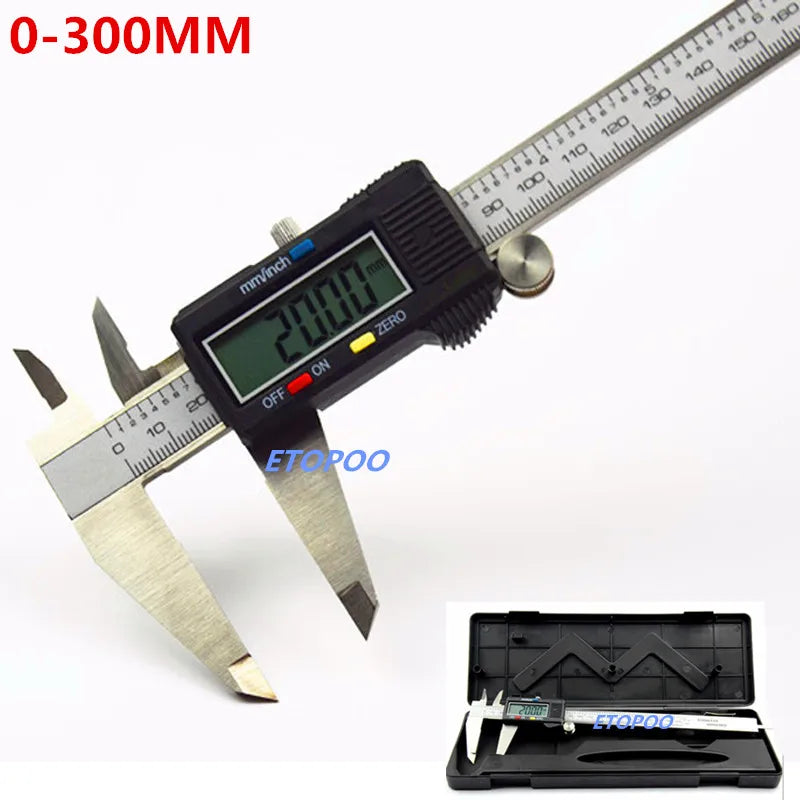 Industrial Level Stainless Steel Digital Caliper 0-100mm 0-150mm 200mm 300mm Electronic Carbon Fiber Caliper Micrometer Gauge