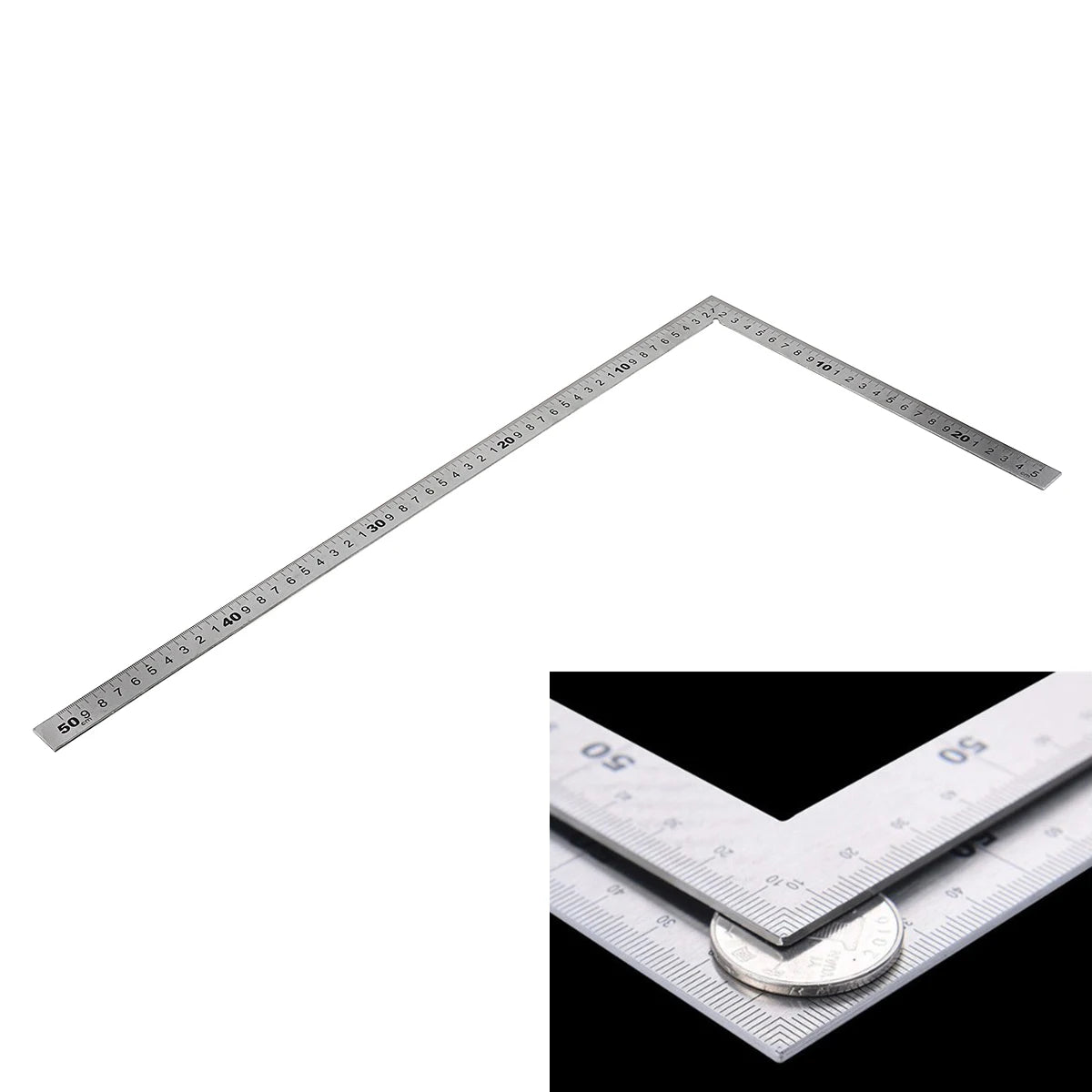 Square Ruler Right Angle 90 Degree Metal Stainless Steel Angle Ruler Woodworking Measuring Tool For Wood 250 X 500mm 150 X 300mm