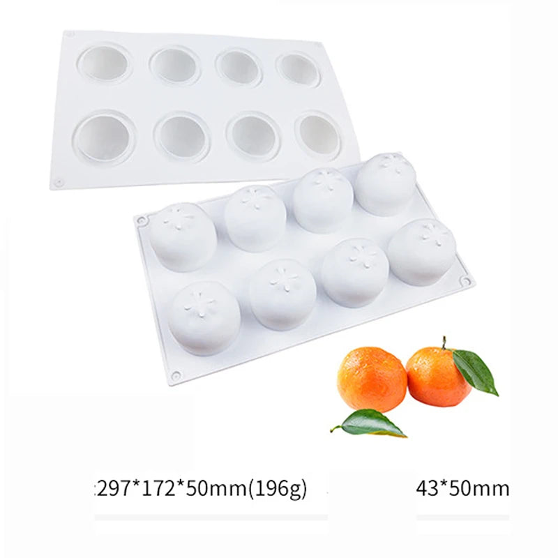 1pcs Pineapple Pear Peach Fruit Series Cake Silicone Mold Mango Orange Baking Mousse Mould Strawberry French Dessert Mousse Mold