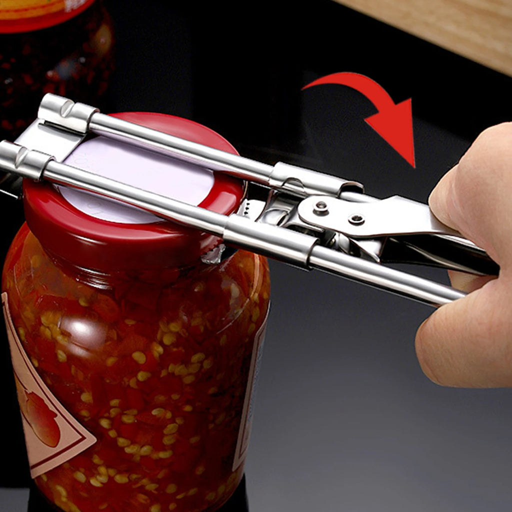 Adjustable Multi-Function Jar Opener Stainless Steel Professional Manual Jar Bottle Opener Glass Lid Remover Kitchen Accessories