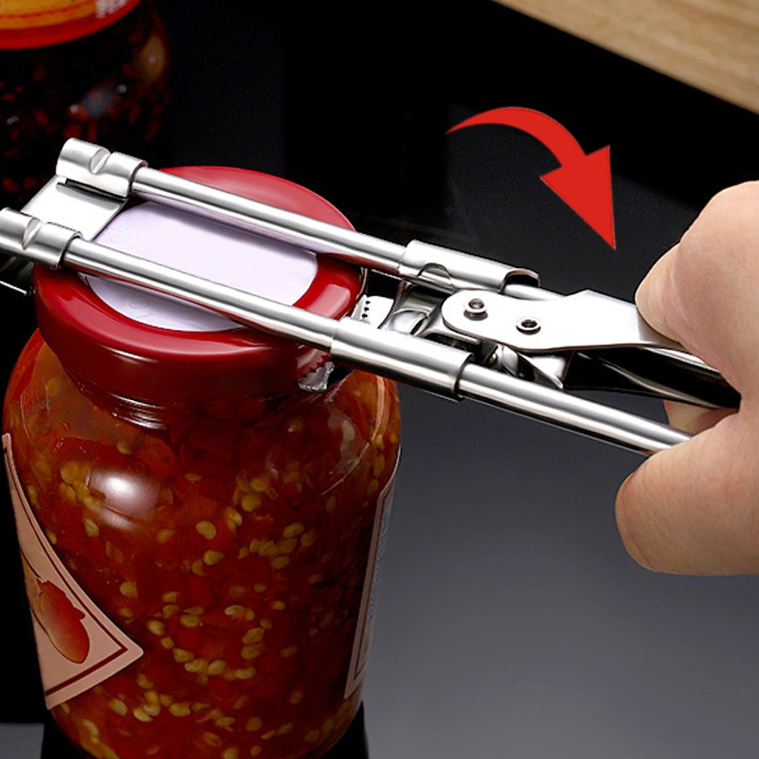 Adjustable Multi-Function Jar Opener Stainless Steel Professional Manual Jar Bottle Opener Glass Lid Remover Kitchen Accessories