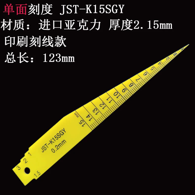 1pcs Japanese MCJBS  plastic feeler gauge 1-15mm Taper Welding Feeler Gauge Gage Gap Ruler Automobile industry Measuring Tools