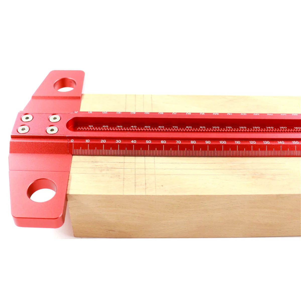 Aluminium Alloy T Hole Positioning Metric Measuring Ruler 300-600mm Precision Marking T-Rule Scriber Ruler Woodworking Tool