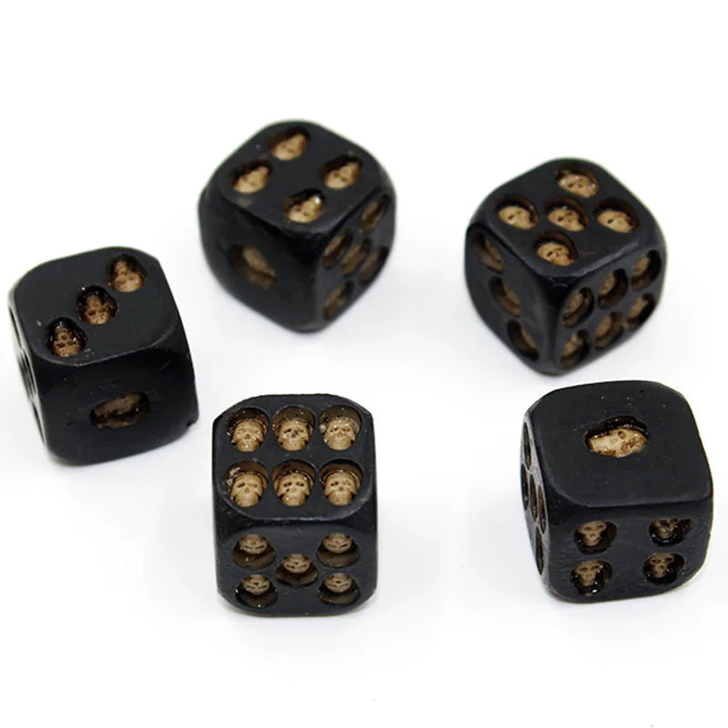 5Pcs/pack 18mm New Exotic Black Dice Gold Silver Skull Dice Set Game Creativity Festive party Entertainment Funny toys