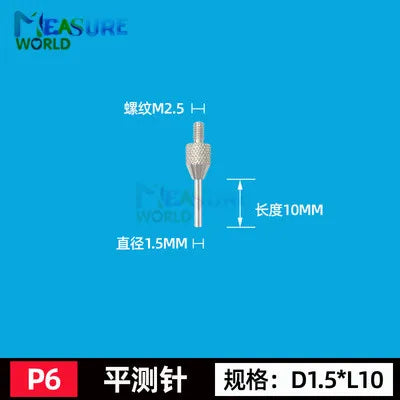 M2.5 Thread 1mm Needle Diameter Dial Test Indicator Contact Point D1 D2 10mm 20mm 30mm 40mm 50mm Length Measuring Gauging Tools