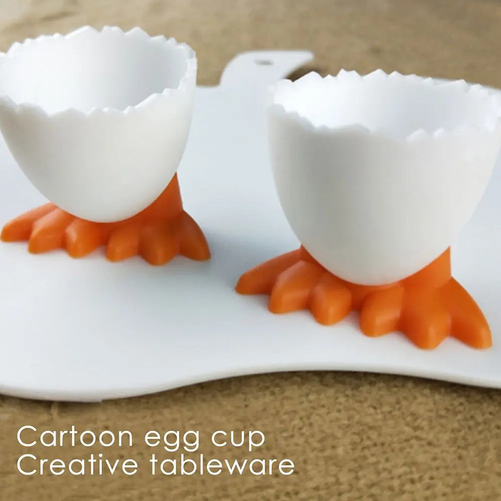 1/2/4Pcs Cute Creative Egg Cup Holder Plastic Eggs Holder with Feet Eggs Separator Boiled Eggs Container Kitchen Accessories