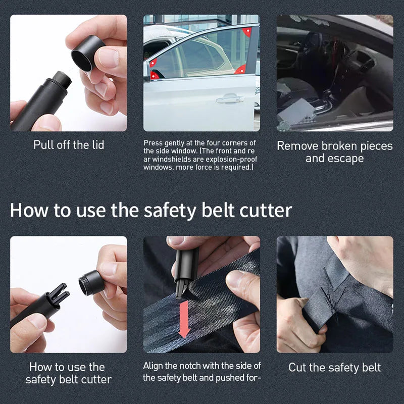 Baseus Car Safety Hammer Mini Safety Hammer Emergency Glass Breaker Window Seat Belt Cutter Life-Saving Escape Hammer Blade Tool