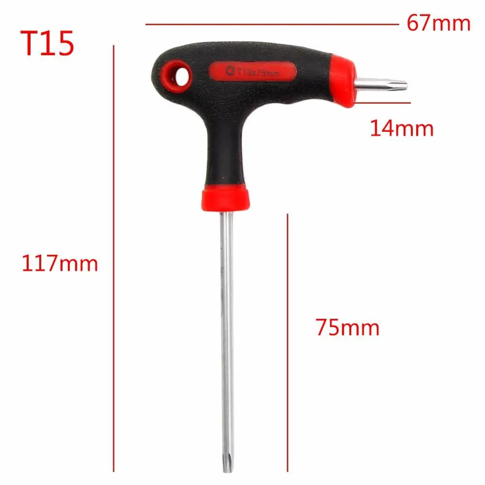 T-Handle Grip Torx Hex Allen Key Screwdriver Driver Tool T10/T15/T20/T25/T30/T40 New 2017