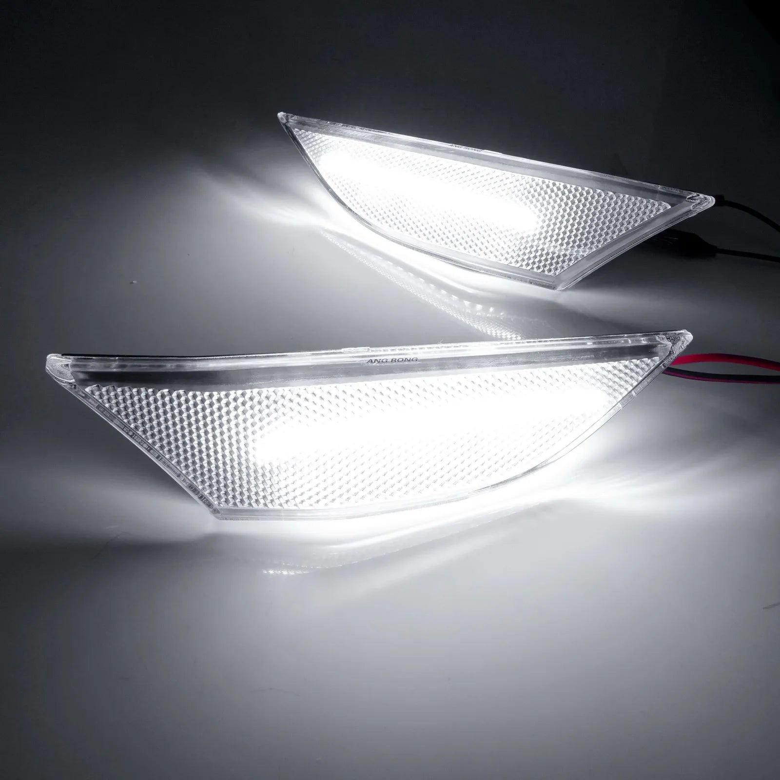 2x Clear Lens Side Marker Indicator White LED Repeater Light For Porsche 911 981 Boxster Cayman 2012-2016