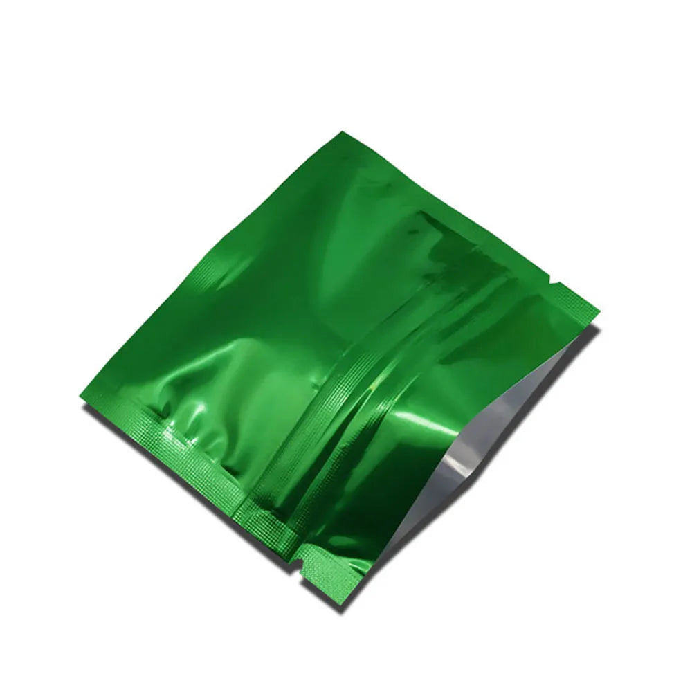 100Pcs Colorful Glossy Aluminum Foil Zip Lock Bag Tear Notch Self Grip Seal Food Ground Coffee Storage Packaging Pouches