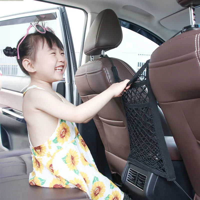 Car Interior Trunk Seat Back Elastic Mesh Net Car Styling Storage Bag Pocket Cage  Grid Pocket Holder Car Accessories Trun