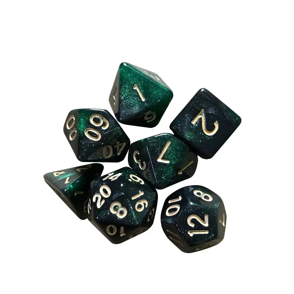 7-Die/Set New Acrylic Dice Set For TRPG DND Polyhedral 7-Die Lidescent Glitter Digital Dice Entertainment Game Accessories