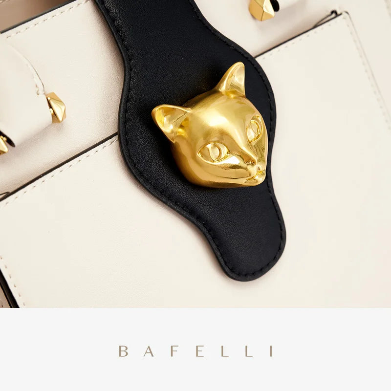 BAFELLI WOMEN'S BAGS NEW 2026 CELEBRITY FASHION CAT HANDBAG CROSSBODY SHOULDER FEMALE LEATHER DESIGNER STYLISH LUXURY PURSE