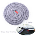 FOSHIO 300CM Car Wash Water Absorbed Drying Rope Soft Fiber Detailing Brush Auto Front Rear Windshield Glass Cleaning Cord Tool
