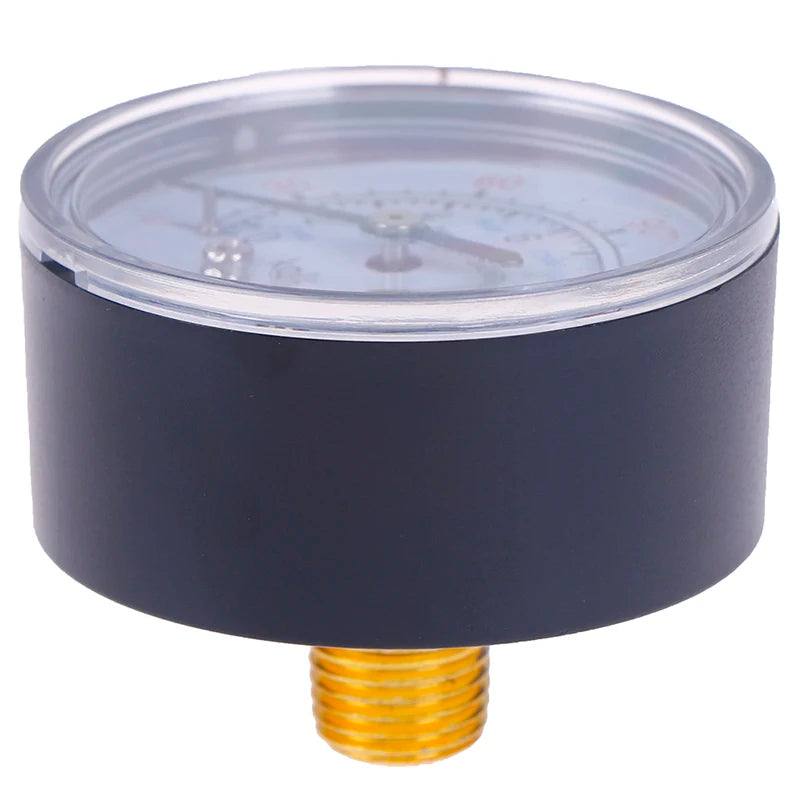 Iron Shell Bar Air Pressure Gauge Double Scale For Air Compressor 9.5/13mm (1/8, 1/4 Bsp) Thread 0~180PSI, 0~12Bar Dia 40/50mm