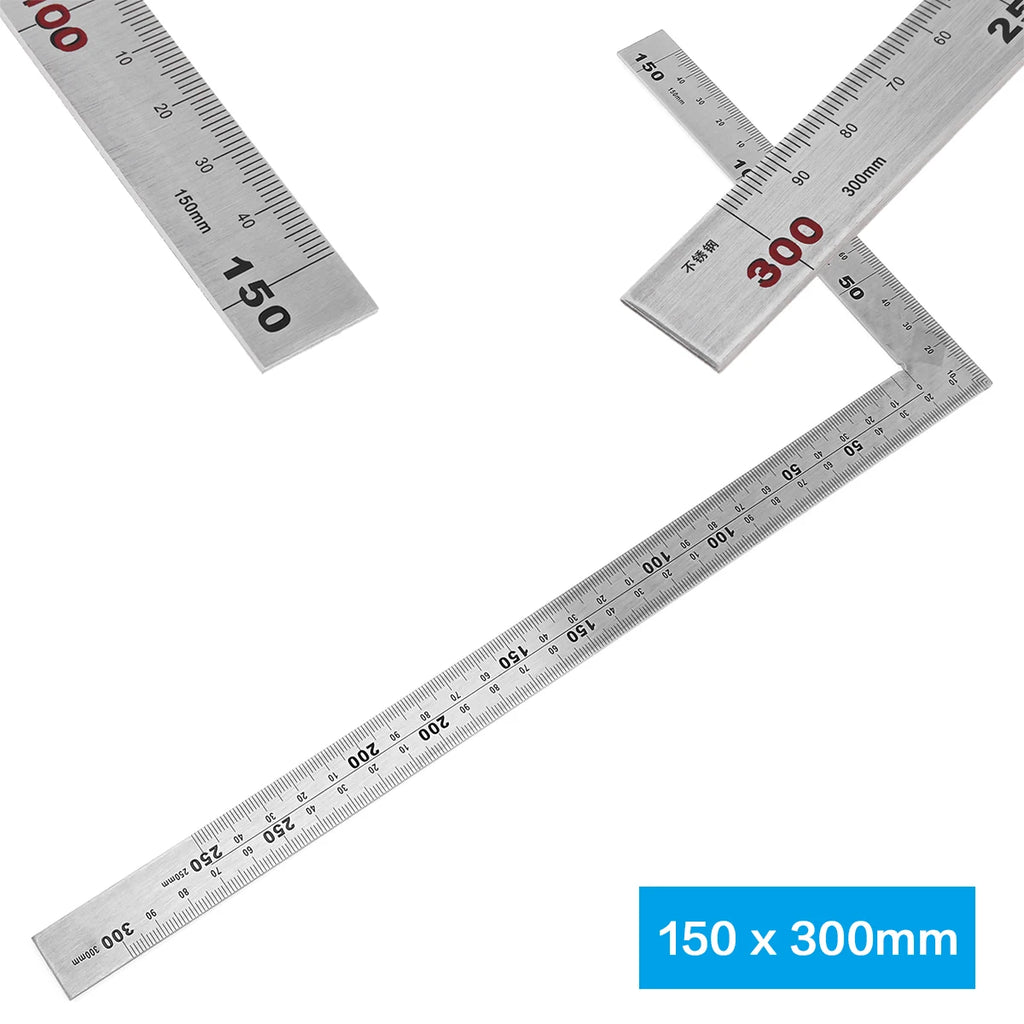 Square Ruler Right Angle 90 Degree Metal Stainless Steel Angle Ruler Woodworking Measuring Tool For Wood 250 X 500mm 150 X 300mm