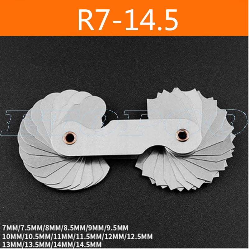Radius template R gauge R1-6.5 7-14.5 15-25 26-80 radius gage plate fillet gaug External Internal Concave Convex Measuring tools