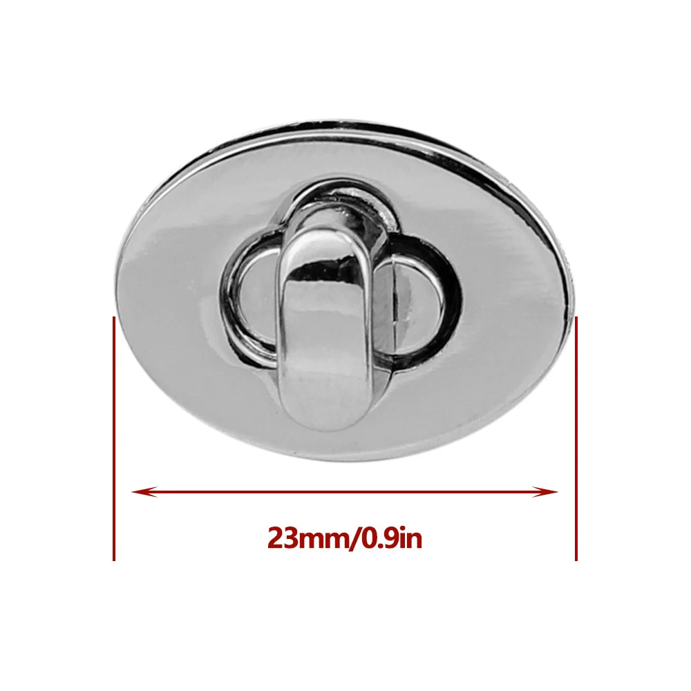 10Pcs 2.3CM Mini Oval Twist Lock Turn Locks Metal Closure Buckle For Purse Wallet Women's Handbag Shoulder Bag Accessories