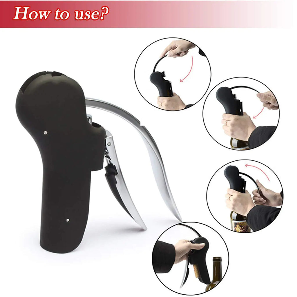 Wine Bottle Opener Vertical Lever Corkscrew Manual Handheld Corkscrew with Ergonomic Lever Pump for Home&Wine Brewing Bar Tools