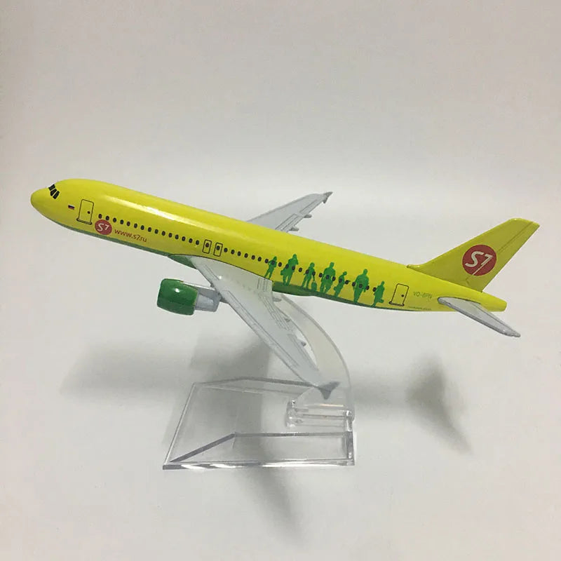 JASON TUTU Russian Airlines Siberia S7 Airplane Model Aeroflot Airbus 320 Aircraft Diecast Model Metal 1/400 Scale Plane Toy
