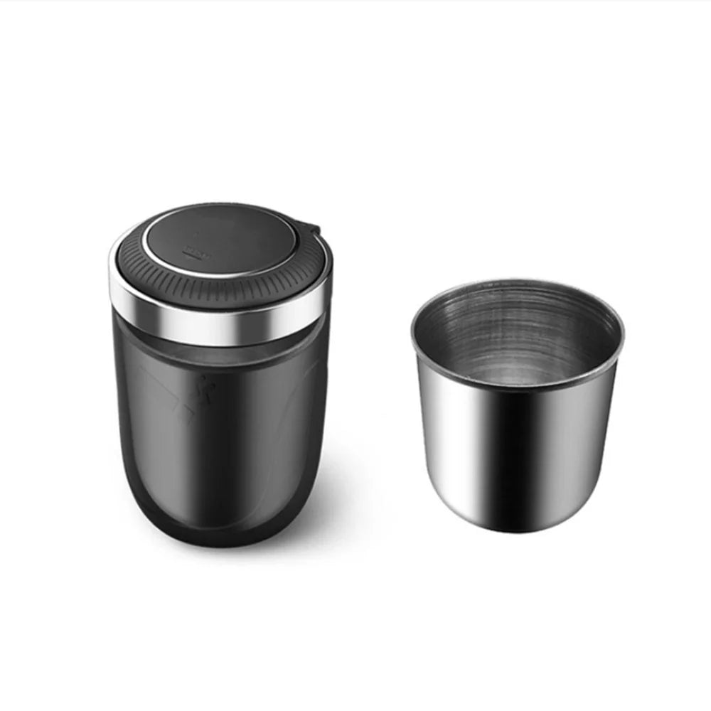 Car Ashtray with LED Light Push Type Interior Decoration Creative Multifunctional Auto Vehicle Cigarette Ashtray Holder Decor
