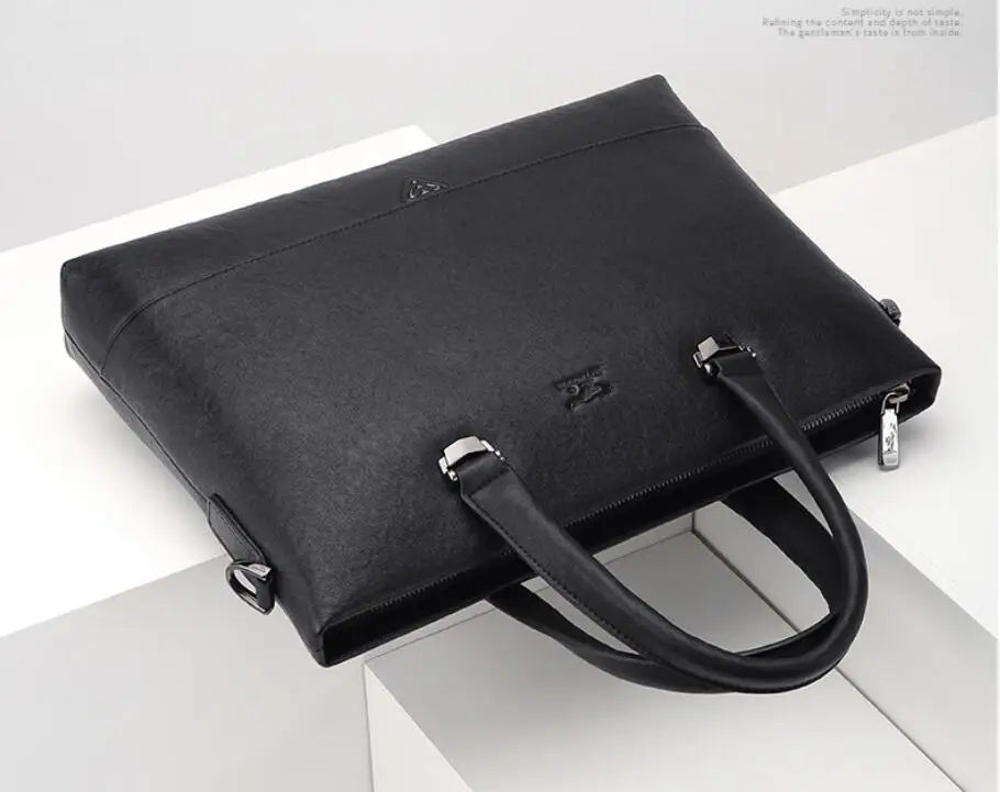 China Brand Septwolves Youth Men quality Handbag Geniune Leather Briefcase Man Business Casual Clutch Bag Soft Leather valise