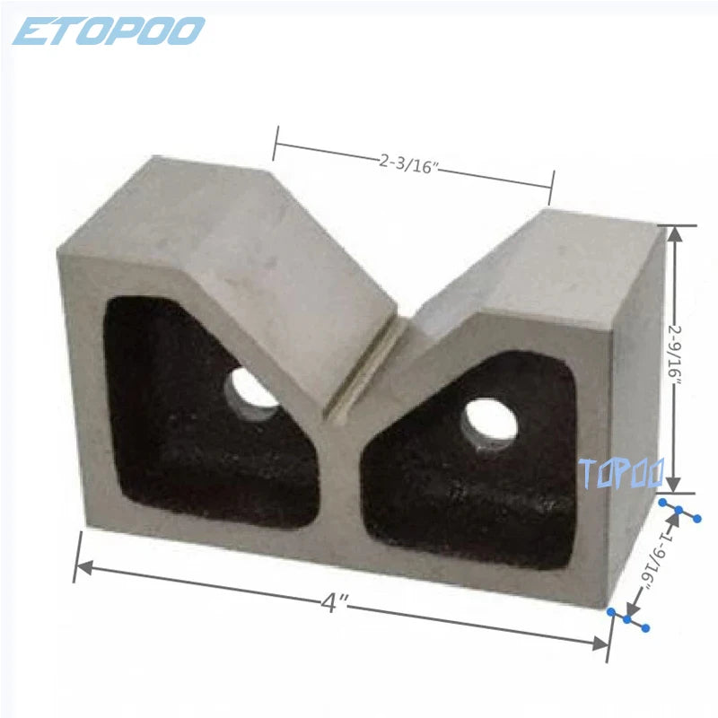 1pc 4" Cast Iron V-Blocks Ground B type V iron 90 Degree 4inch V-frame gauge