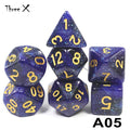 High Quality 15 color Creative Universe Galaxy Dice Set of D4-D20 Glitter Powder Amazing Effect for DNDGame Tabletop TRPG Games