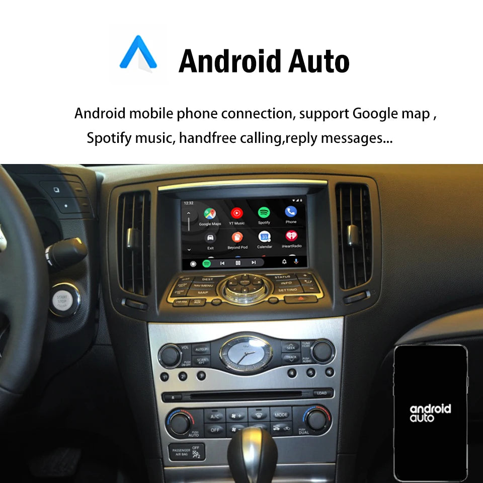 WIFI Wireless CarPlay Android Auto Screen Mirror link Installed for Infiniti G37 G37s Sedan Coupe Convertible G35 Q70 M37 QX60