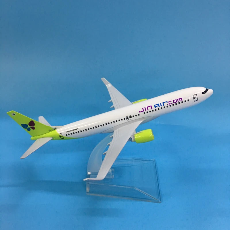 JASON TUTU 16cm Korean JINAIR Boeing 737 Plane Model Airplane Model Aircraft Model Diecast Metal 1:400 Airplanes Plane Toy Gift