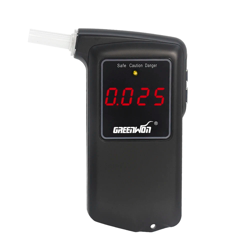 GREENWON High Accuracy Breath Alcohol Tester Breathalyzer AT858S Breathalyser Meter Free Extra 10Pieces Mouthpieces
