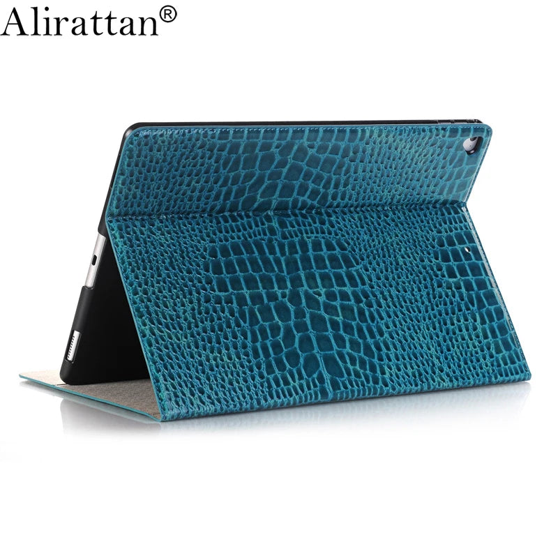 New Trendy Crocodile Pattern iPad Pro Tablet Case 2026 Fashion Design Luxury iPad Flip Card Holster Business Tablet Case