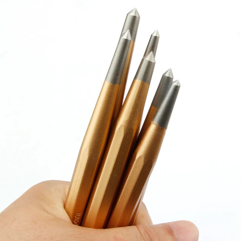 1Pcs Crv High Hardness Center Pin Punch Metal Stainless Steel Wood Indentation Mark Woodworking Tool Bit 4 5 6mm