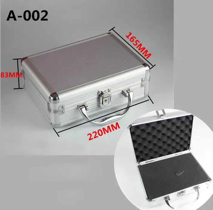 Toolbox Aluminum Alloy Suitcase Instrument Box Equipment File Box Cosmetic Case Tool Box with Sponge