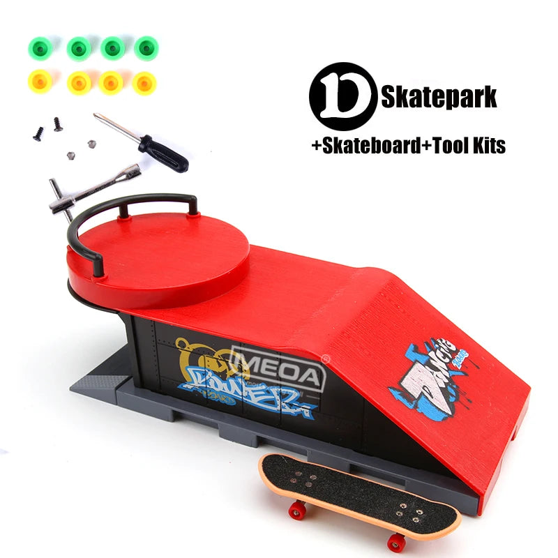 10 In 1 Finger Skateboards DIY Skate Park Ramp Parts Tech Deck Scene Venue Combination Set For Children Indoor Home Toys