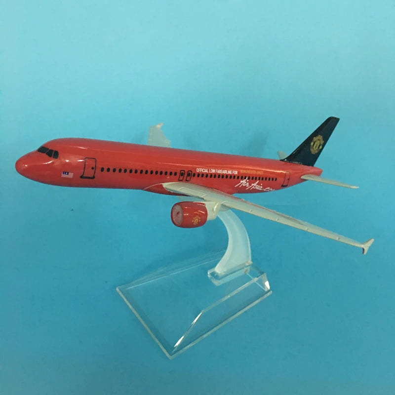 JASON TUTU 16cm AirAsia Airbus A320 Airplane Model Airplane Diecast Metal 1/400 Scale Planes