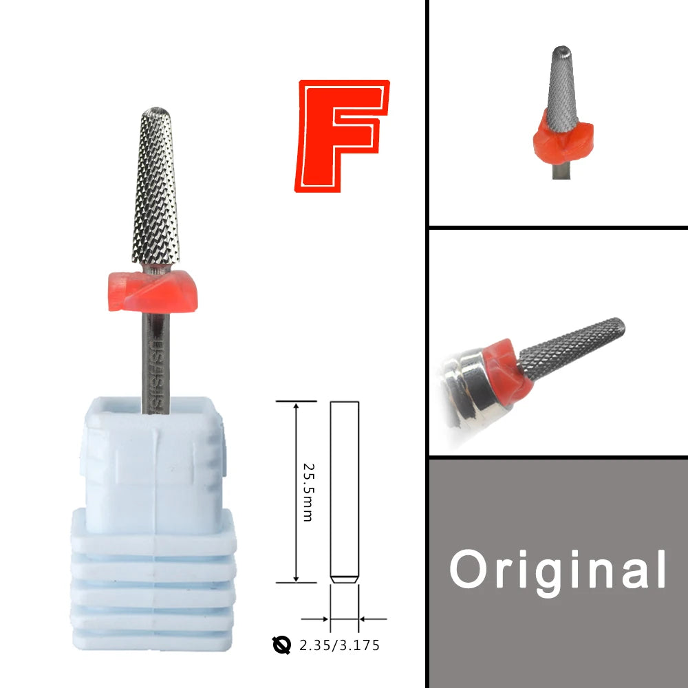 RolinStar 4.0mm Cone Gold Silver Cuticle  steel Carbide Clean Safety nail drill bit file gel polish remover