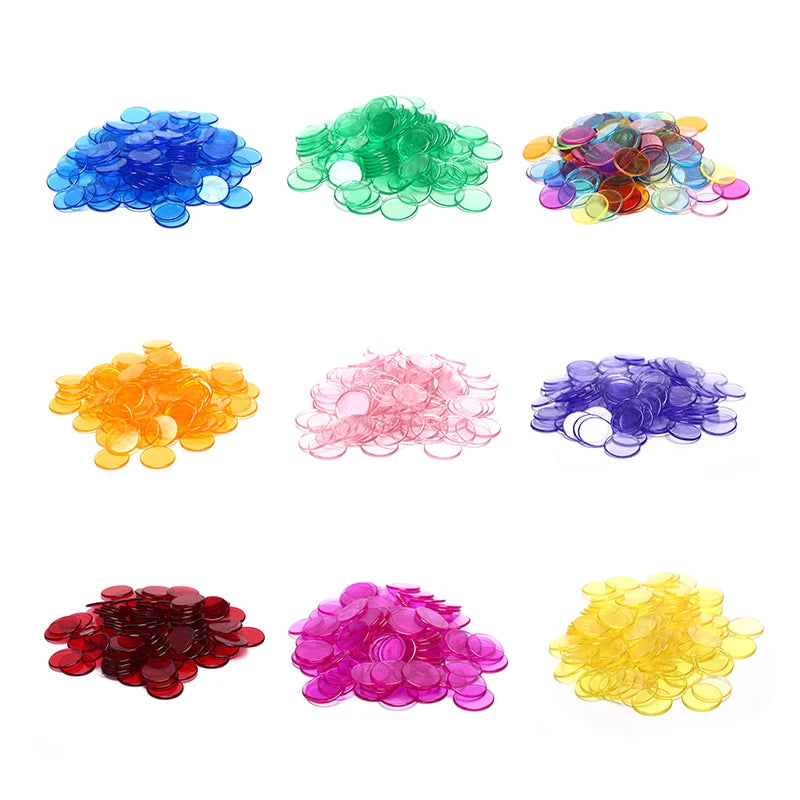 100pcs 19mm Count Bingo Chips Markers For Bingo Game Cards Plastic For Classroom Children And Carnival Bingo Games