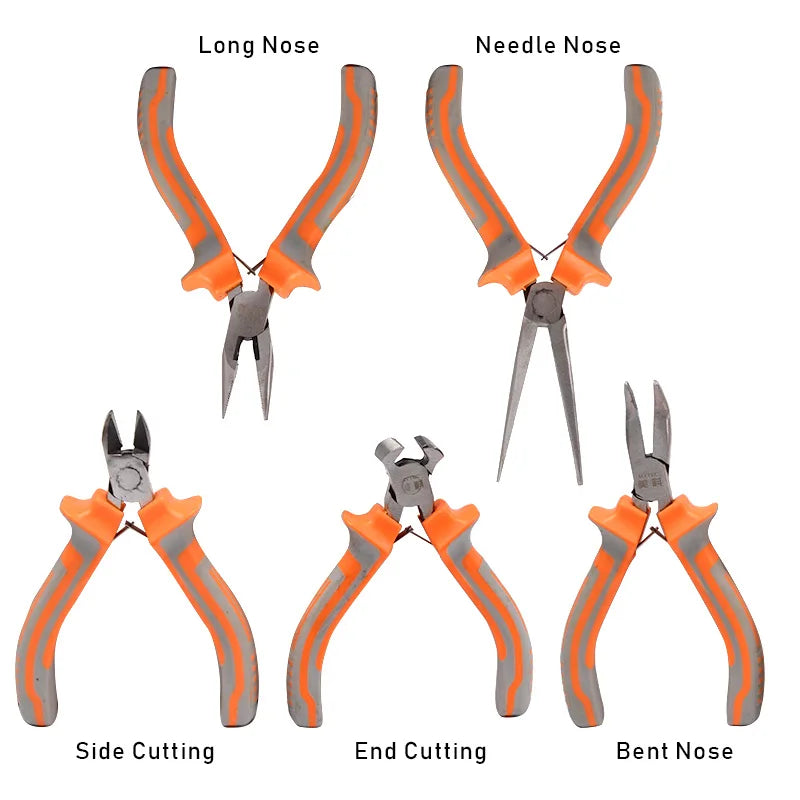 5" Professional Mini Pliers Set for Jewelry Making Craftsman Small Round Nose Needle Long Nose Multitool Pliers and Cutters
