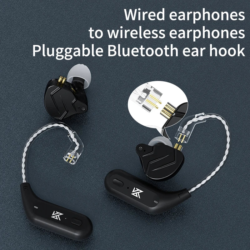 KZ AZ09 HD Bluetooth Ear Hook Headset Cable HIFI Wireless Upgrade Cable With Charging Case,Latest Version