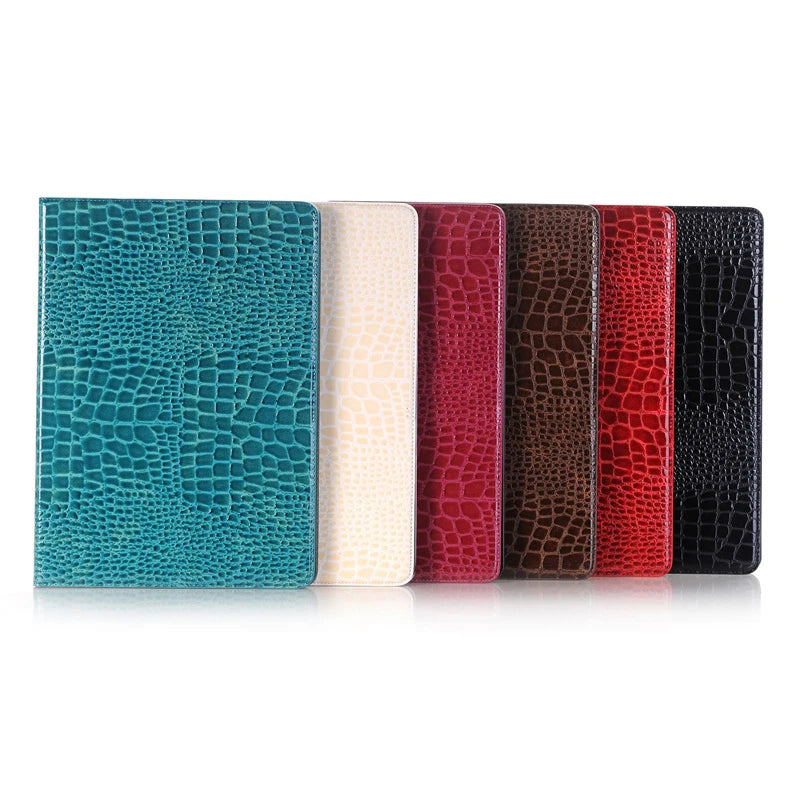 New Trendy Crocodile Pattern iPad Pro Tablet Case 2026 Fashion Design Luxury iPad Flip Card Holster Business Tablet Case