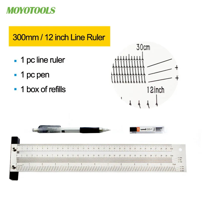 High-Precision Scale Ruler T-Type Hole Ruler Stainless Woodworking 100mm 200mm Scribing Mark Line Gauge Carpenter Measuring Tool