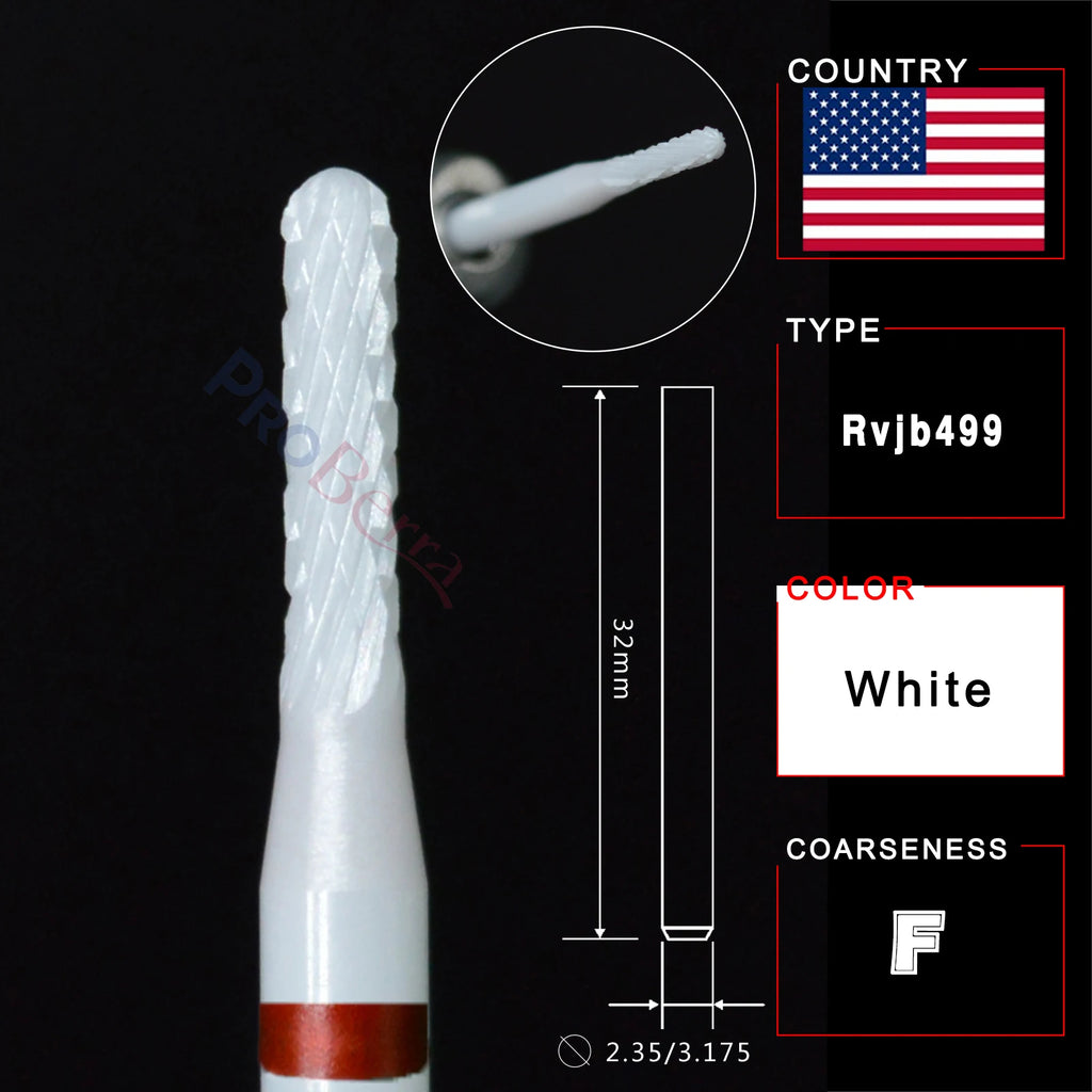 RolinStar Ceramic Cuticle Clean Cutter edge dead skin  Manicure Pedicure milling Accessories Burr remove Nail drill bit