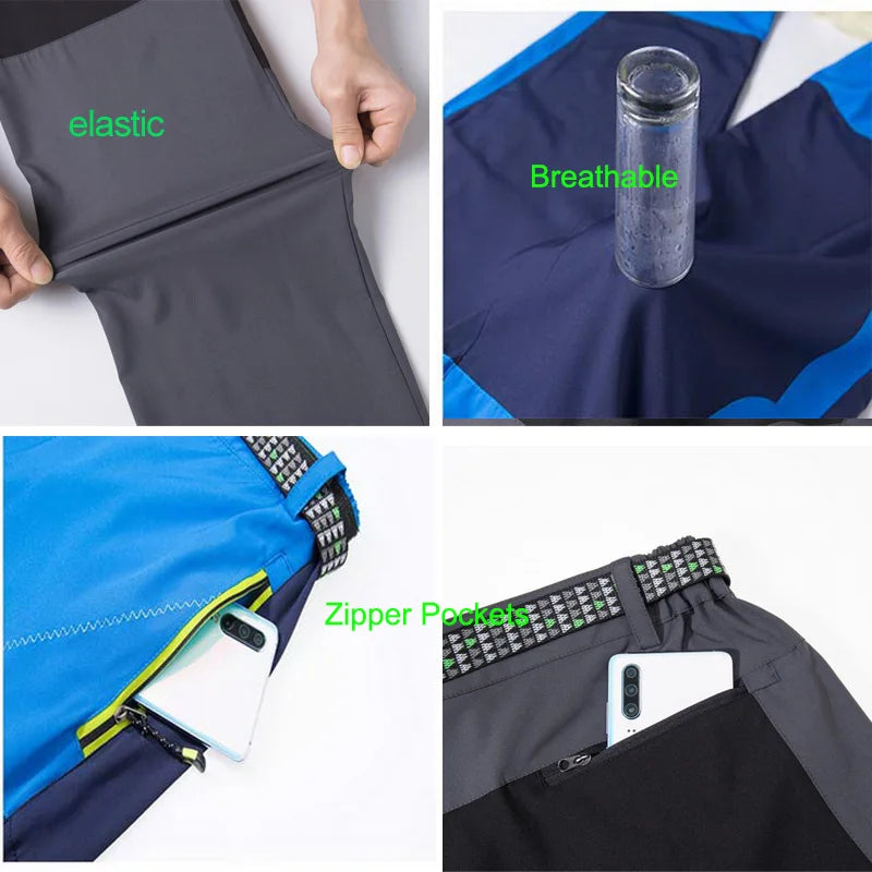 NUONEKO Outdoor Men's Hiking Pants Elastic Breathable Outdoor Camping Fishing Trekking Pants Summer Thin Quick Dry Trousers PN39